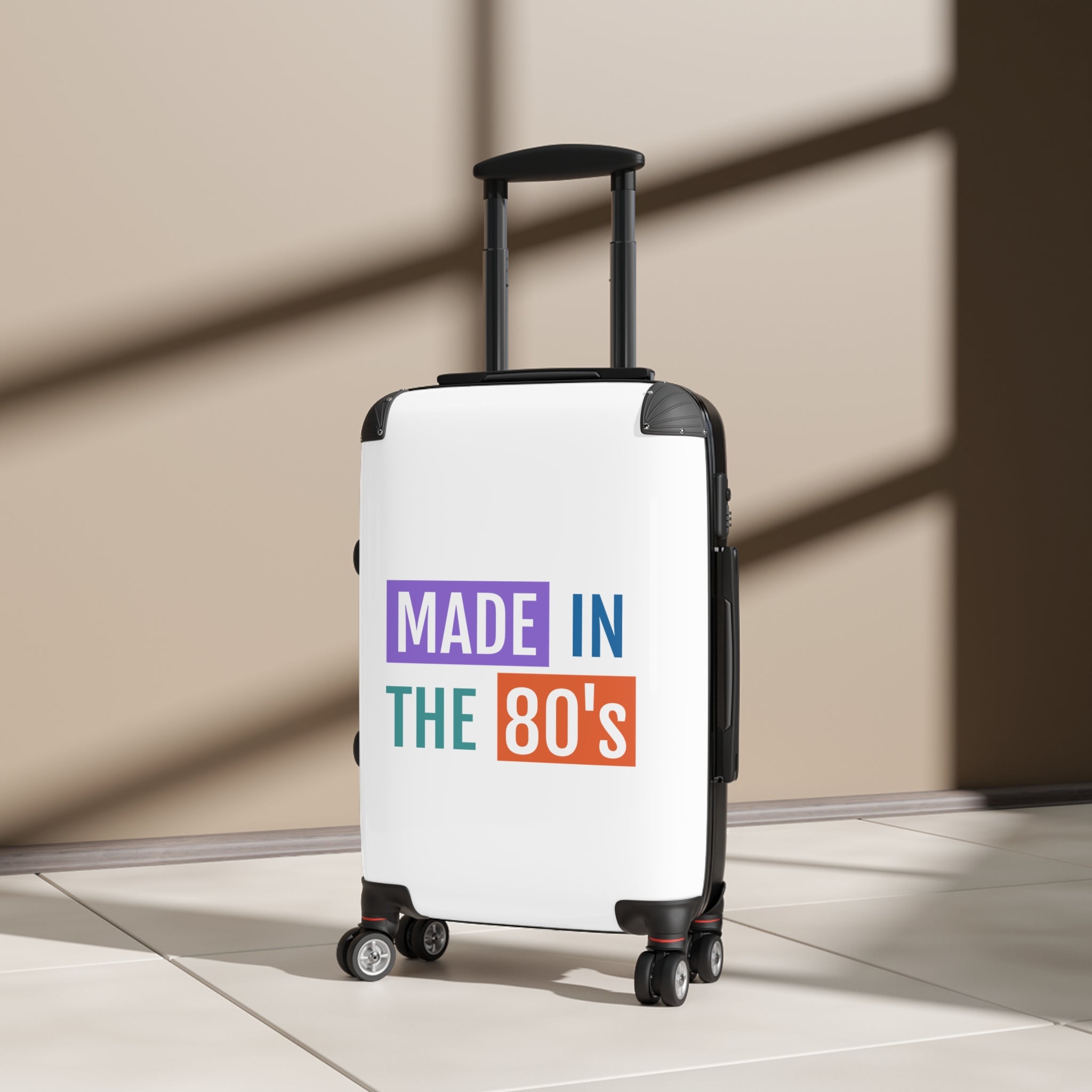 Made in the 80's Carry-On Suitcase — Retro Birthday Travel Luggage