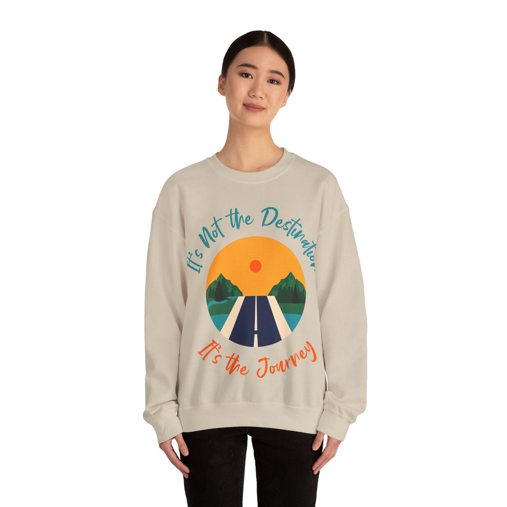 Crewneck Sweatshirt — "It's Not the Destination, It's the Journey" Retro Road Trip Design