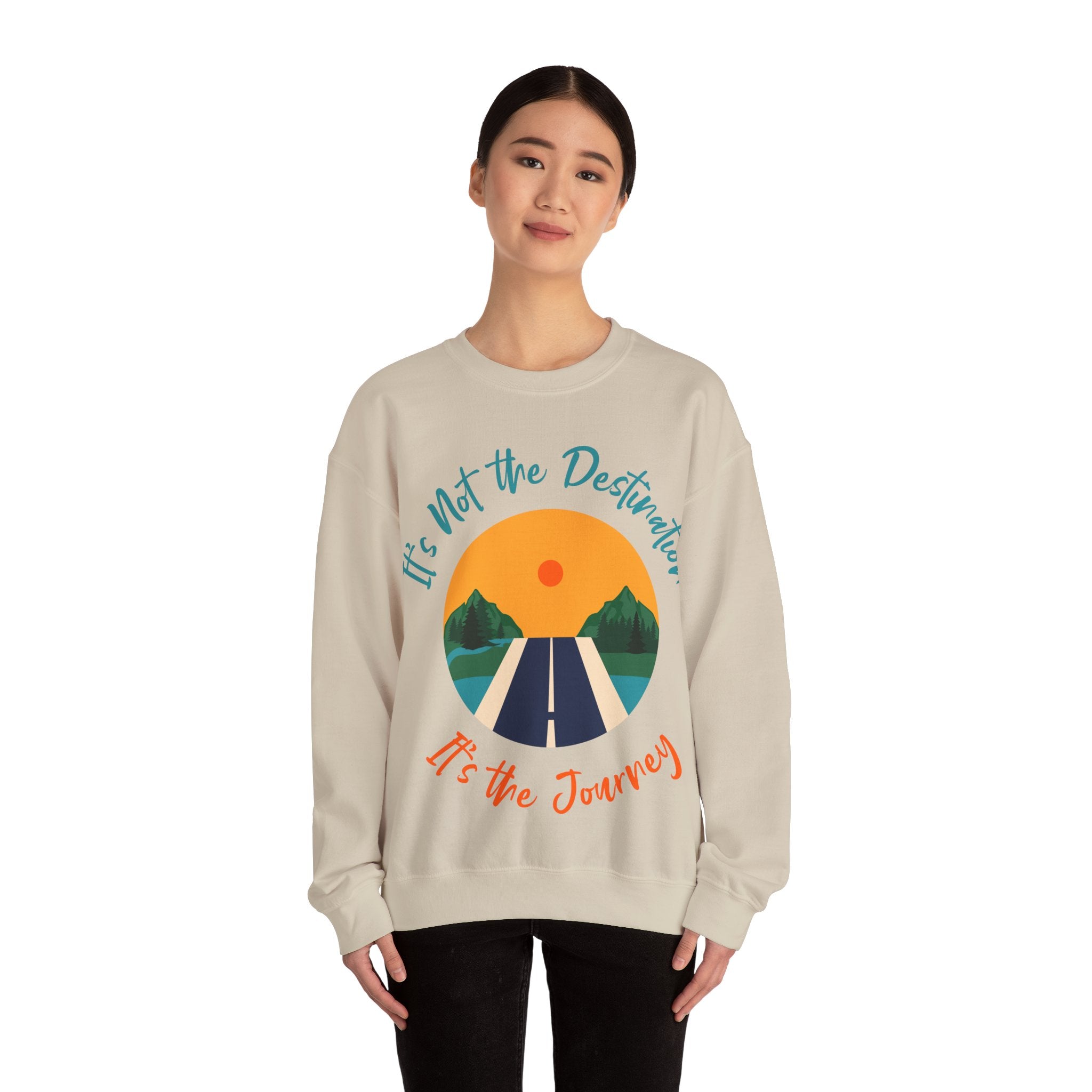 Crewneck Sweatshirt — "It's Not the Destination, It's the Journey" Retro Road Trip Design