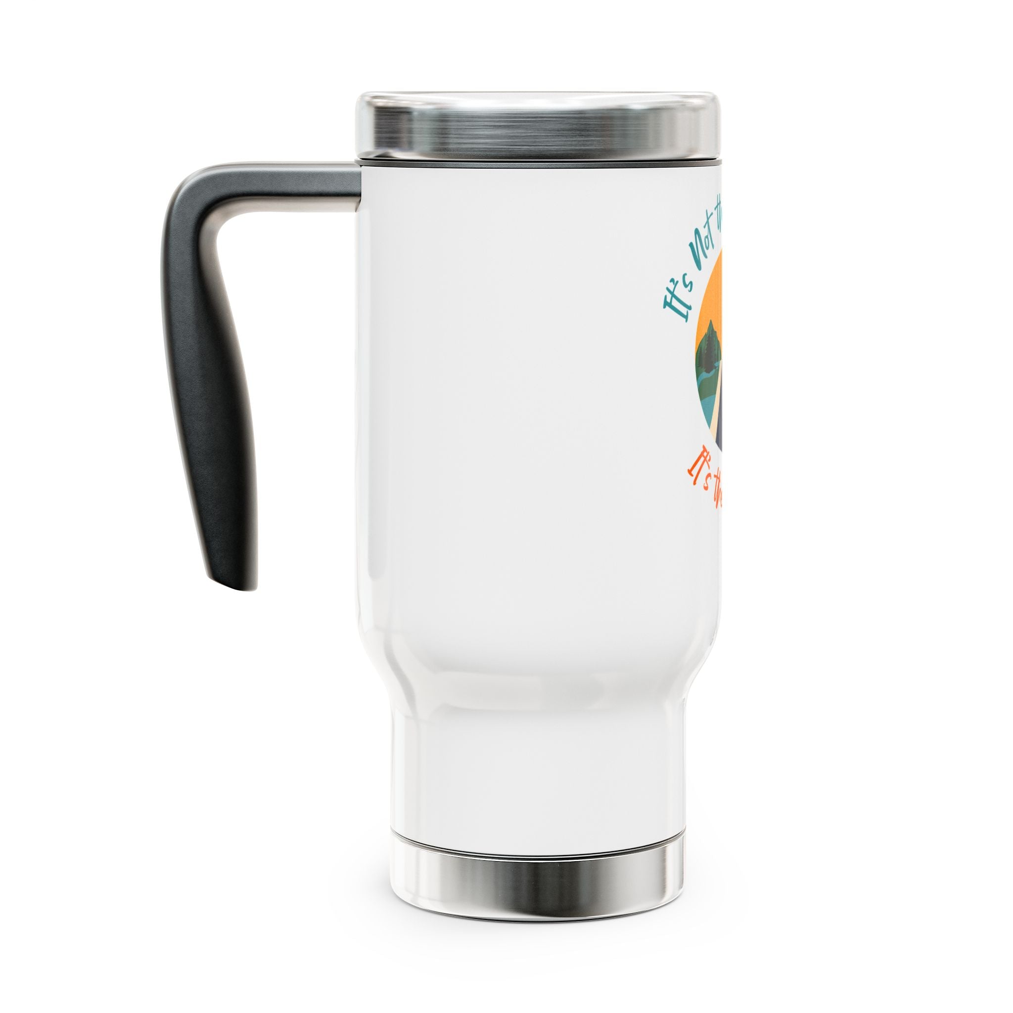 Travel Mug — 'It's Not the Destination, It's the Journey' Scenic Road Stainless Steel Tumbler (14oz)