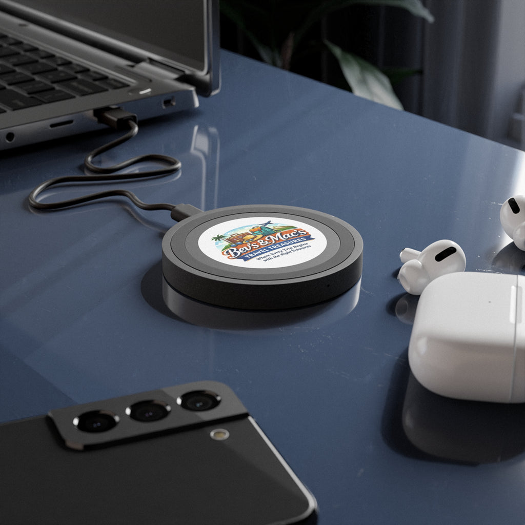 Wireless Charging Pad with Custom Travel Logo — Bev's & Mac's Travel Treasures