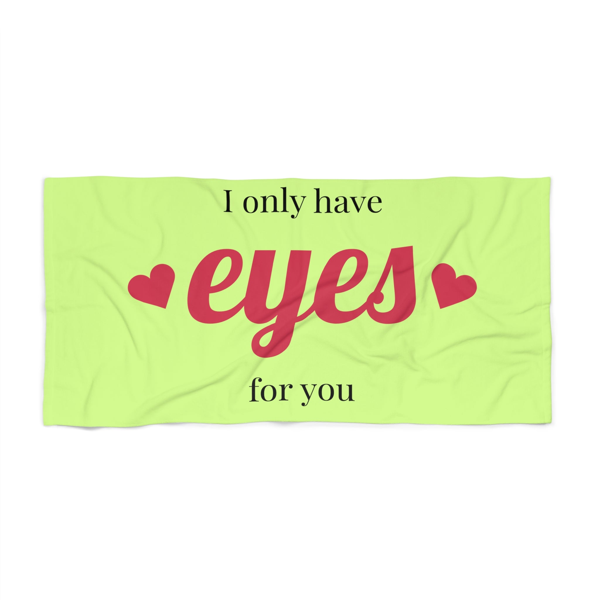 Beach Towel — "I Only Have Eyes For You" Retro Valentine Beach Towel