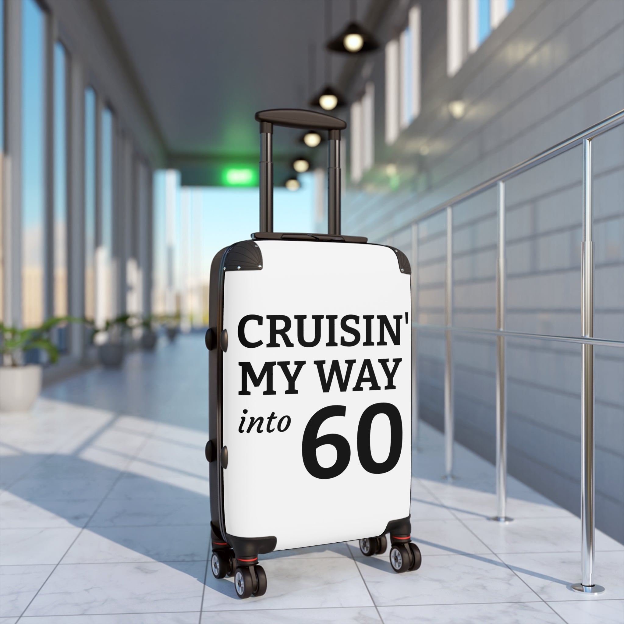 Cruisin' My Way Into 60 Suitcase — Funny 60th Birthday Travel Luggage