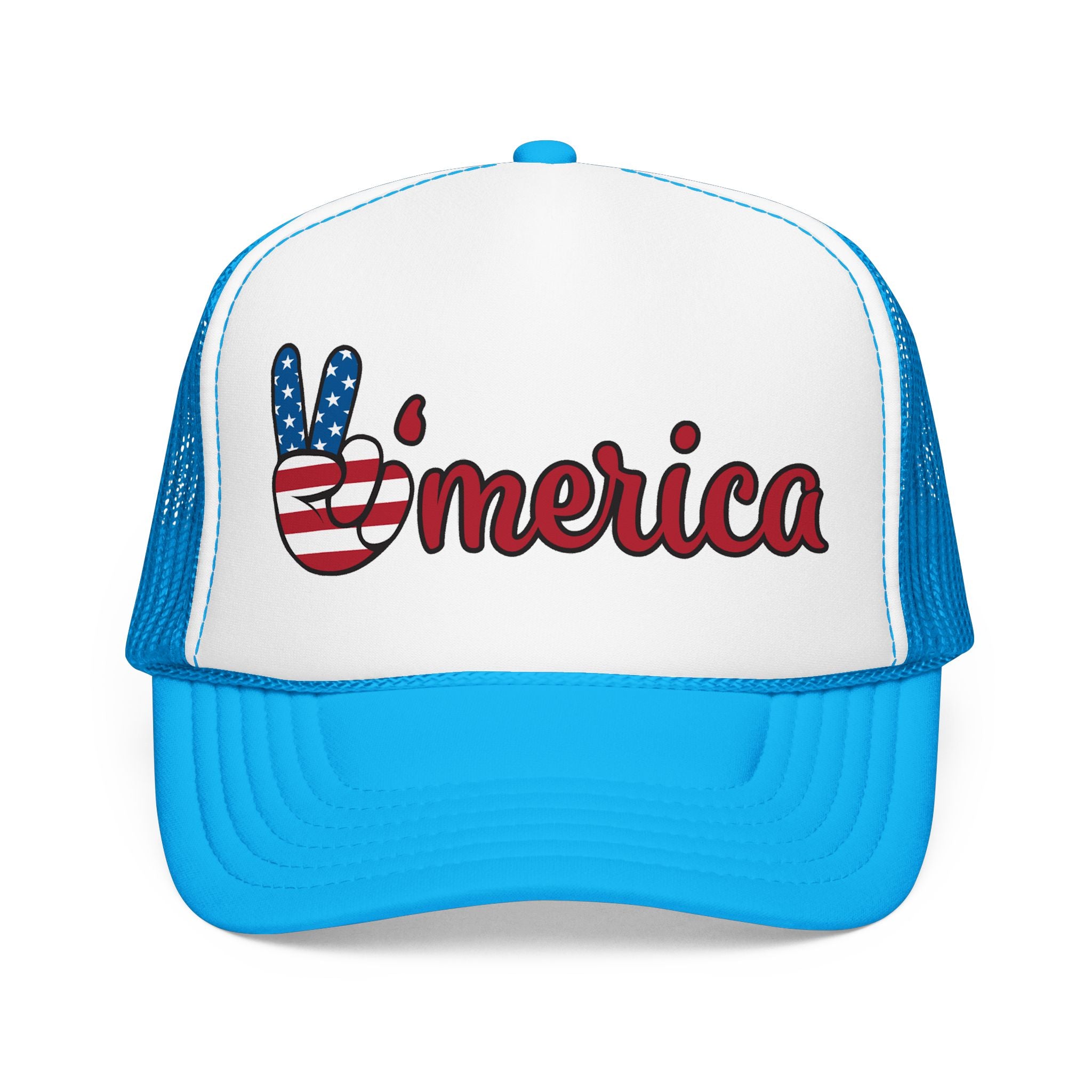 Trucker Hat — 'Merica Peace Sign USA Flag Foam Trucker Hat