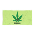 Organic Leaf Beach Towel — 'It's Organic' Cannabis Palm-Leaf Design