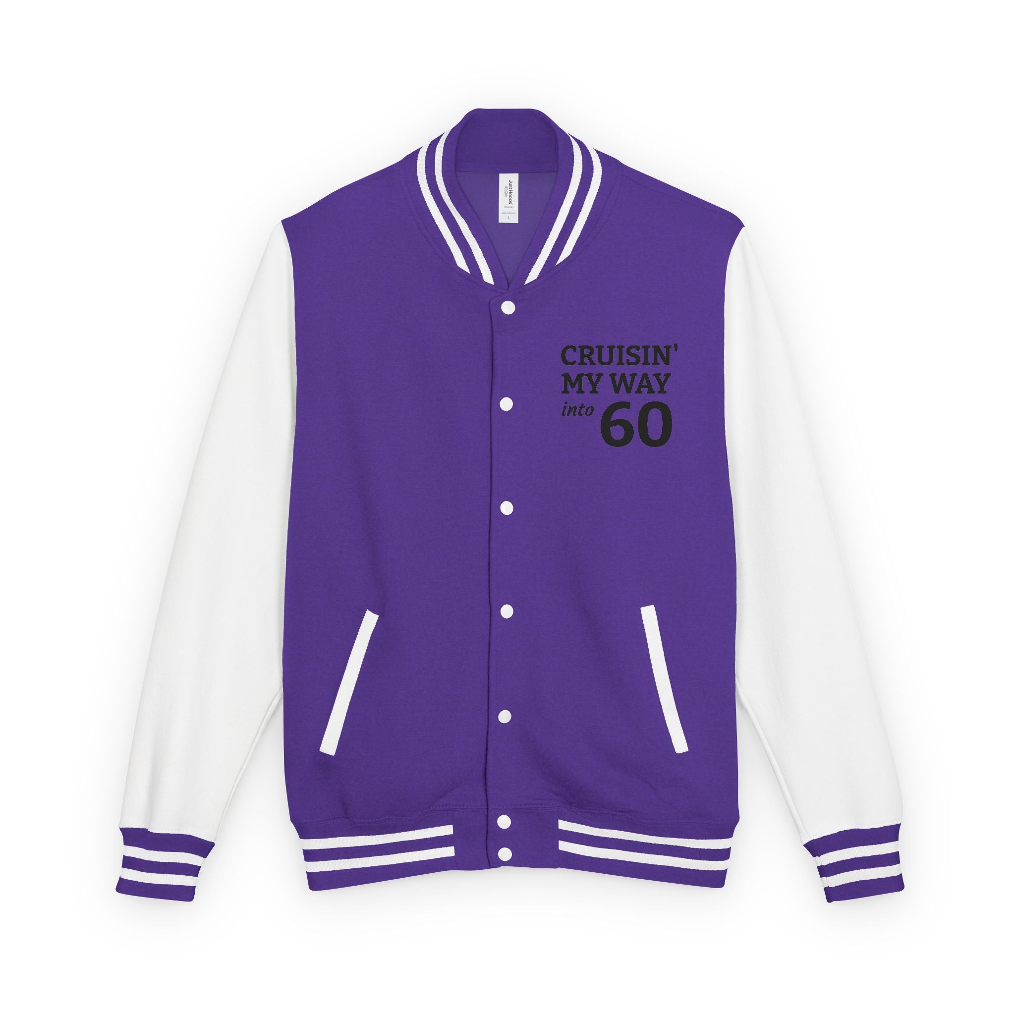 Letterman Jacket – “Cruisin’ My Way to 60” Retro Birthday Varsity Coat