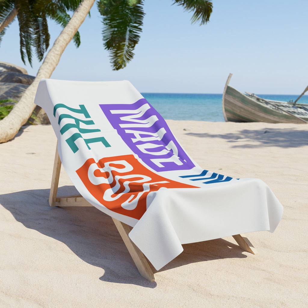 Made in the 80's Beach Towel — Retro 80s Vintage Graphic Towel