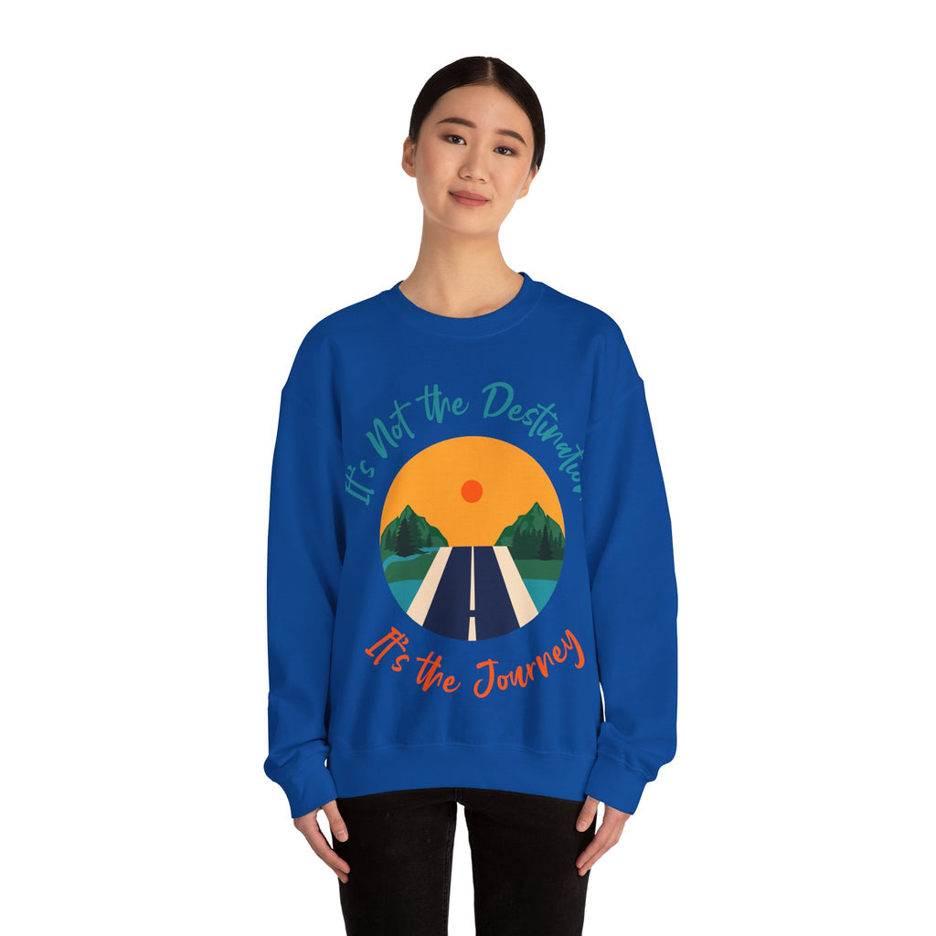 Crewneck Sweatshirt — "It's Not the Destination, It's the Journey" Retro Road Trip Design