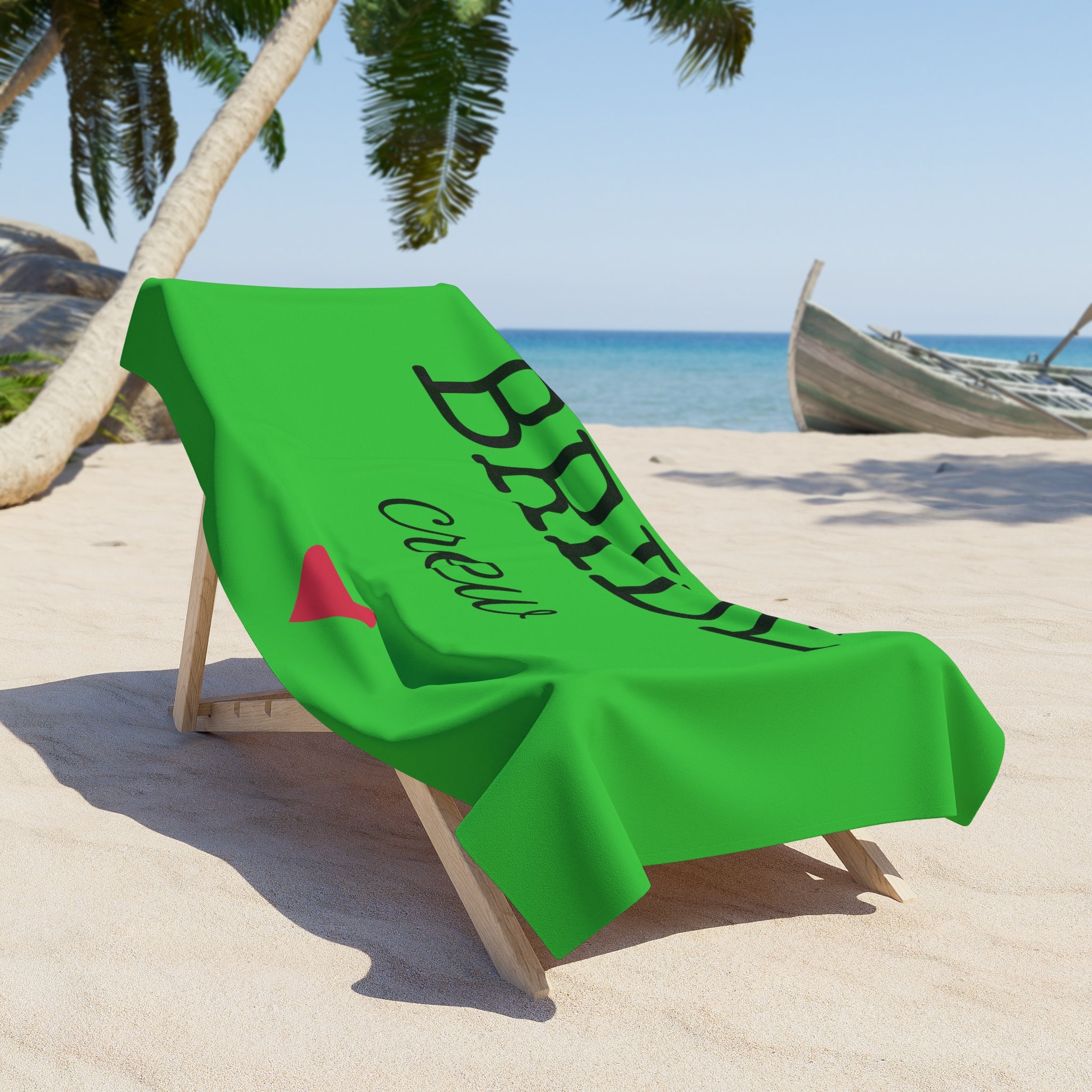 Bride Crew Beach Towel — Bachelorette Party Pool & Beach Towel with Heart