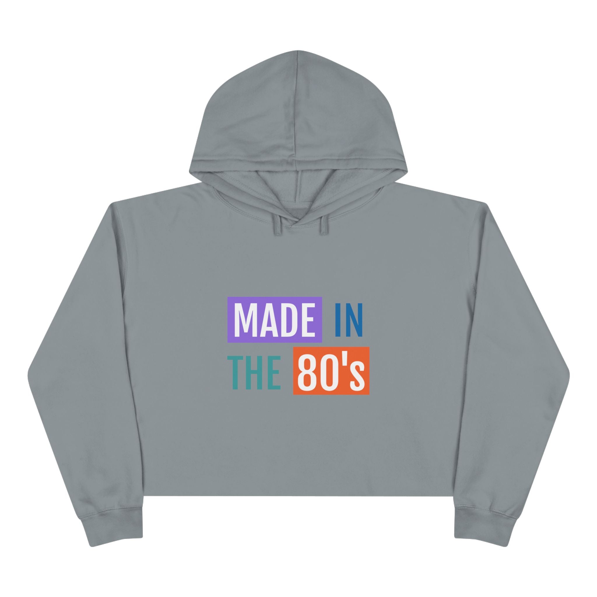 Made in the 80's Crop Hoodie — Retro 80s Graphic Cropped Sweatshirt