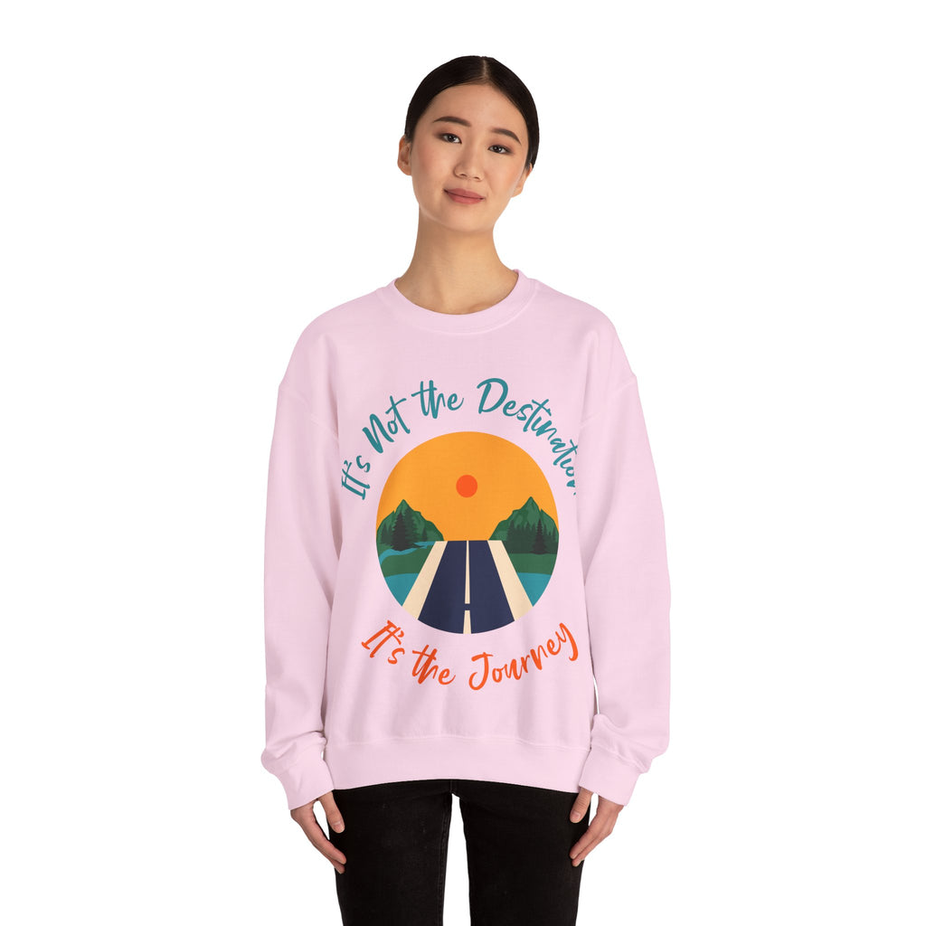 Crewneck Sweatshirt — "It's Not the Destination, It's the Journey" Retro Road Trip Design