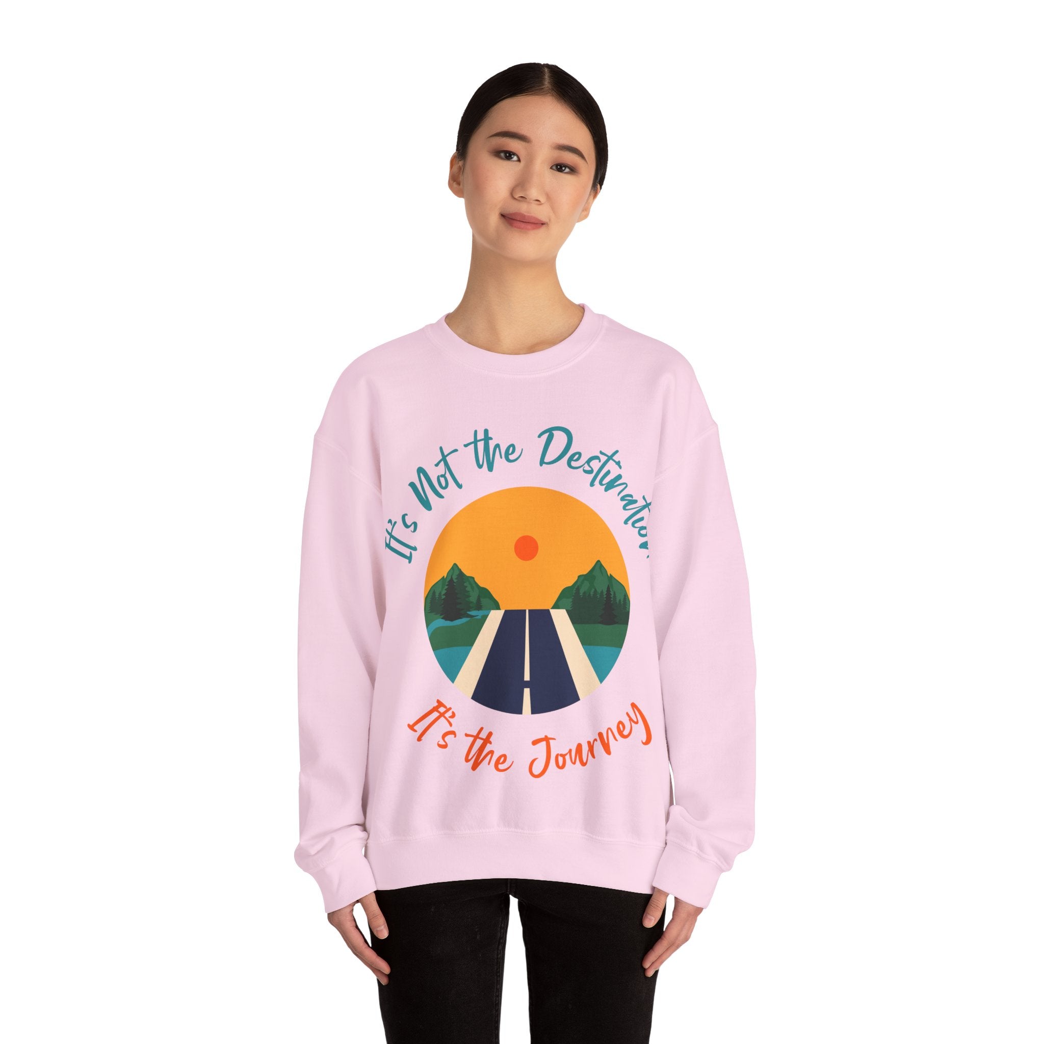 Crewneck Sweatshirt — "It's Not the Destination, It's the Journey" Retro Road Trip Design