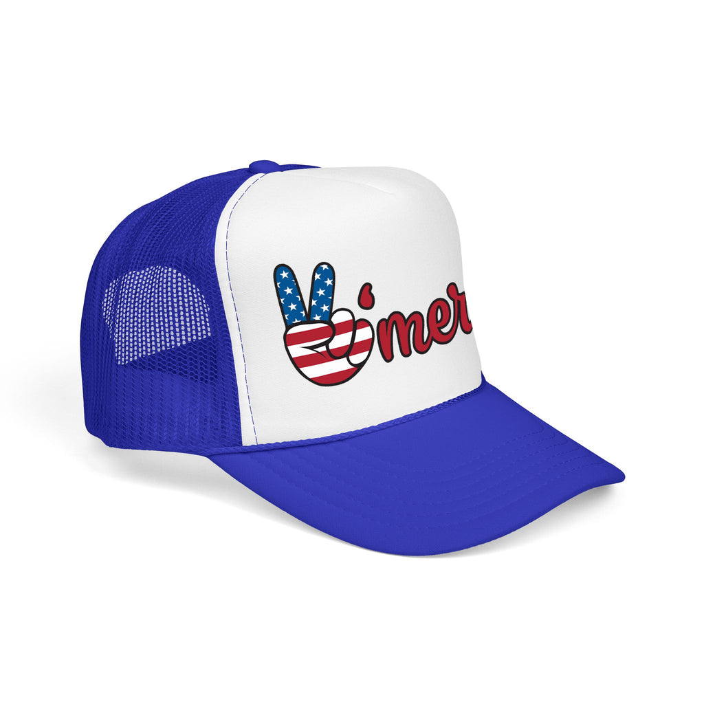 Trucker Hat — 'Merica Peace Sign USA Flag Foam Trucker Hat