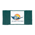 Beach Towel — Retro Travel Plane Logo "Bee's & Mac's Leisure Travels"