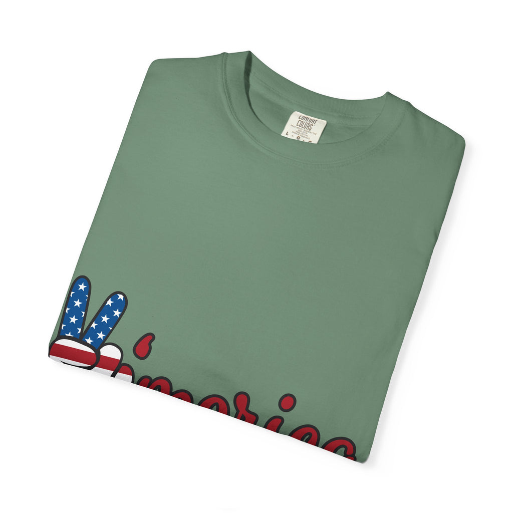 'Merica Peace Sign T-Shirt — Patriotic USA Flag Graphic Tee for 4th of July