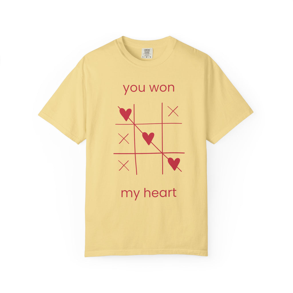 You Won My Heart T-Shirt — Tic-Tac-Toe Heart Valentine Tee