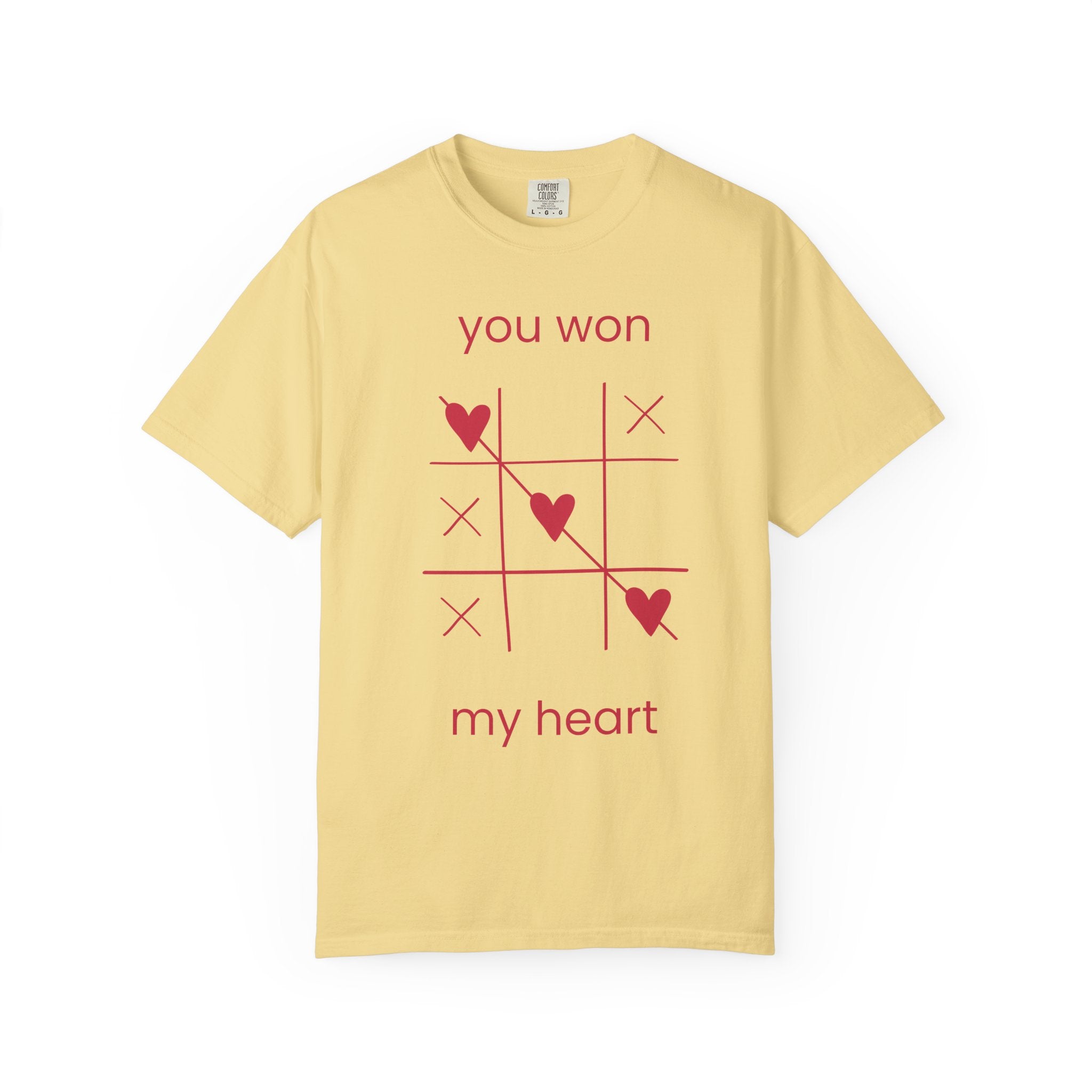 You Won My Heart T-Shirt — Tic-Tac-Toe Heart Valentine Tee