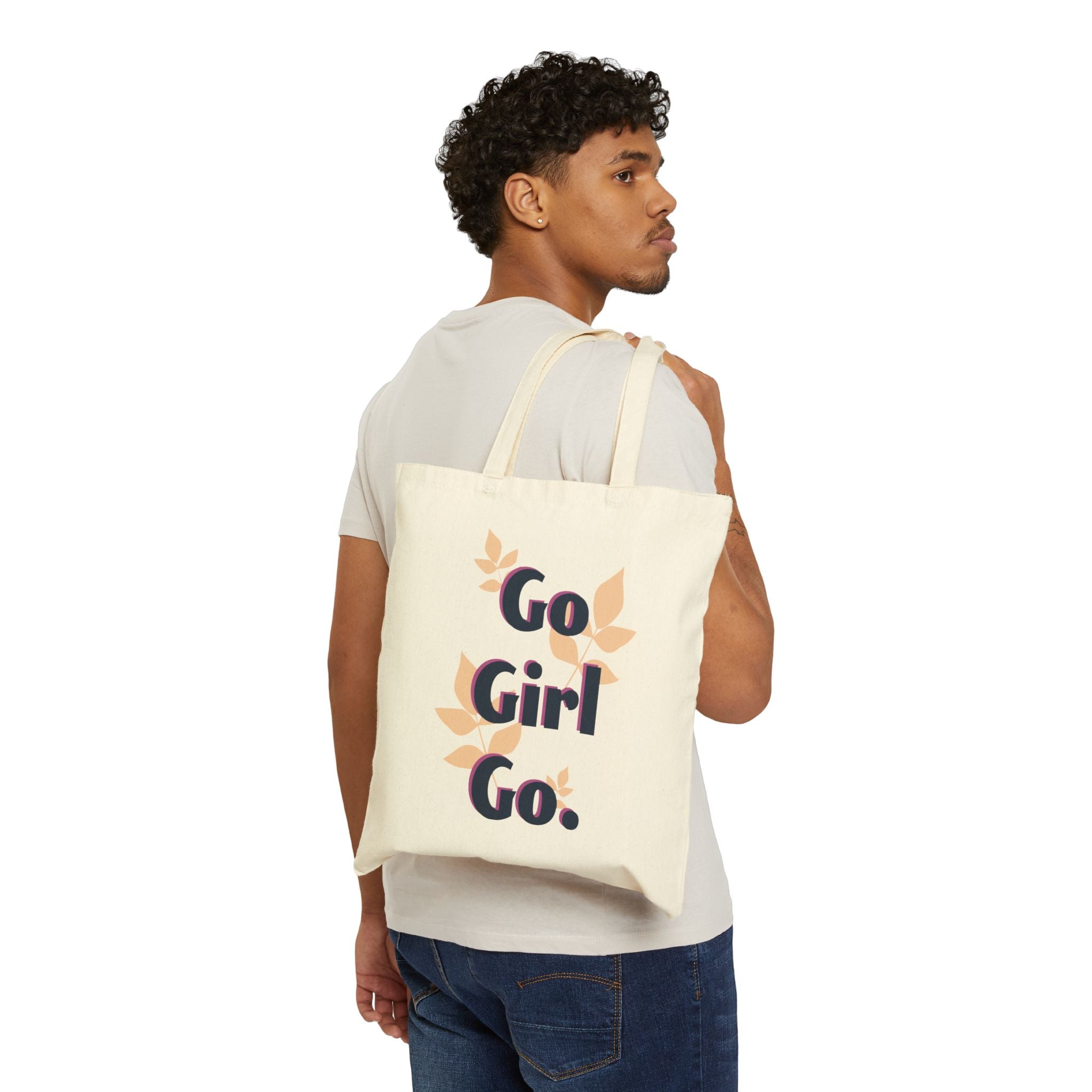 Go Girl Go Canvas Tote — Inspirational Womens Empowerment Market Bag