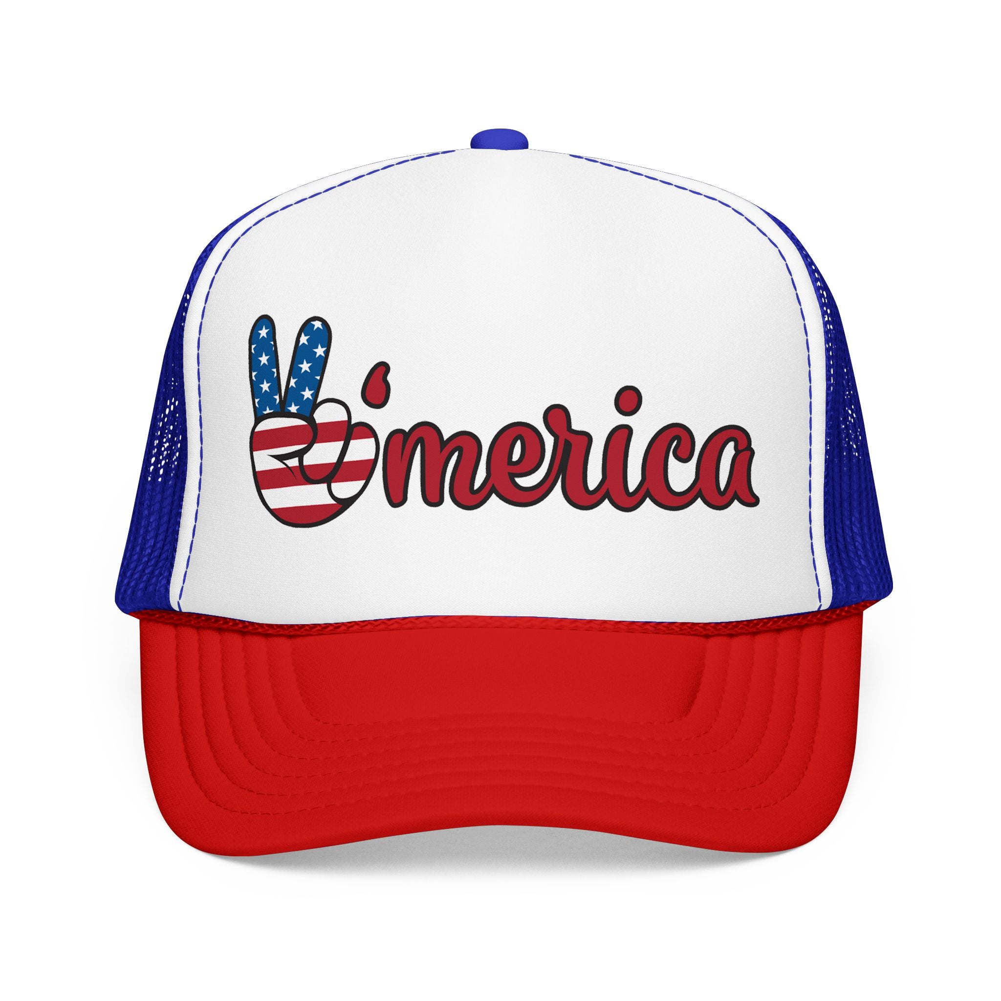 Trucker Hat — 'Merica Peace Sign USA Flag Foam Trucker Hat