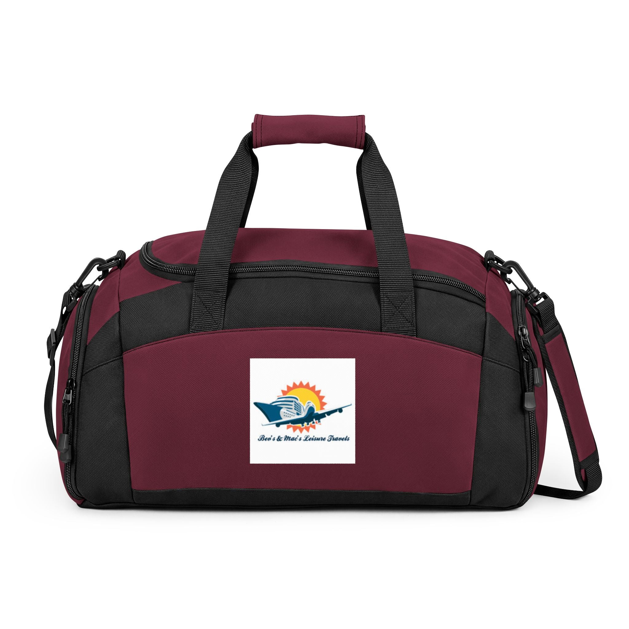 Sunset Surf Logo Gym Bag — Durable Travel & Workout Duffel