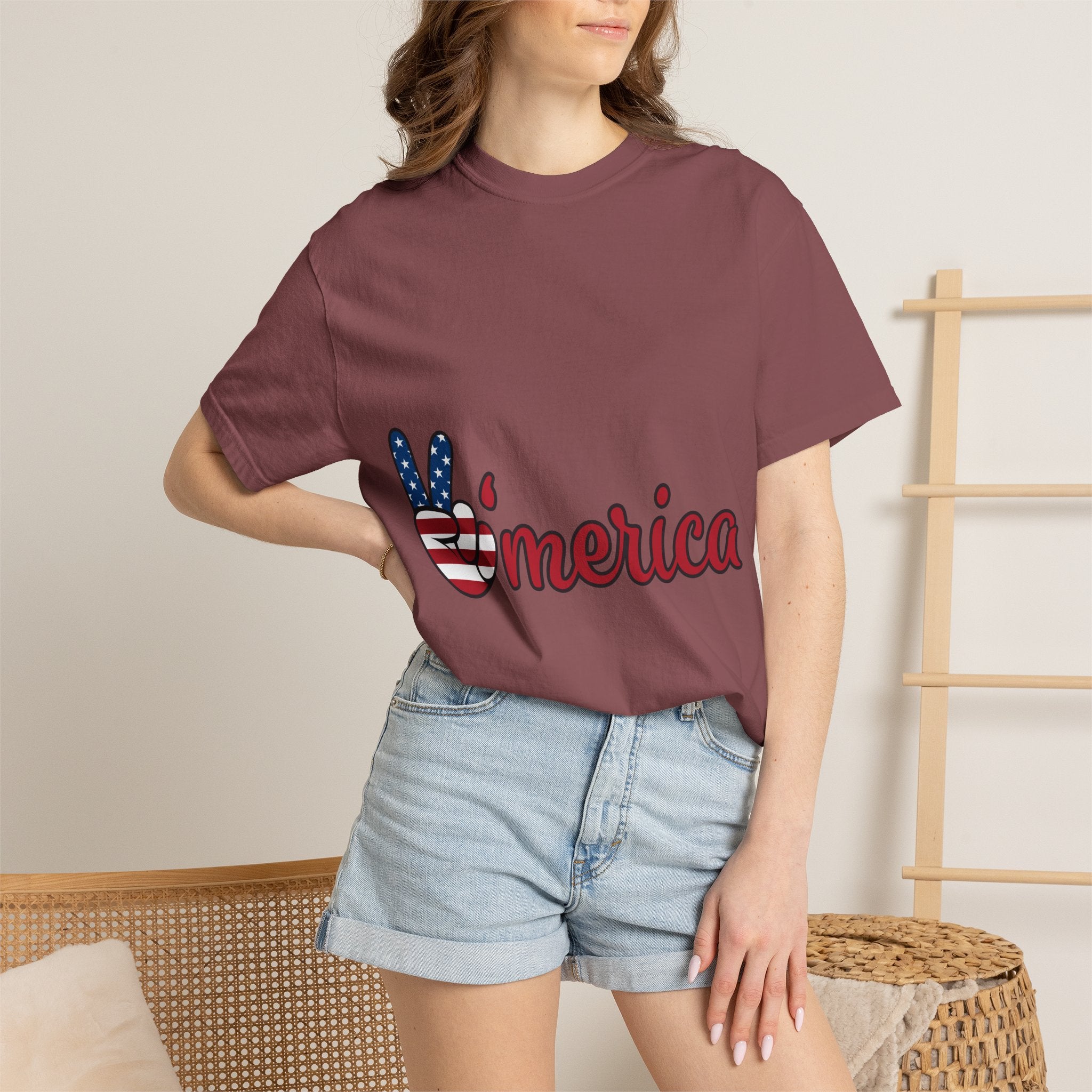 'Merica Peace Sign T-Shirt — Patriotic USA Flag Graphic Tee for 4th of July