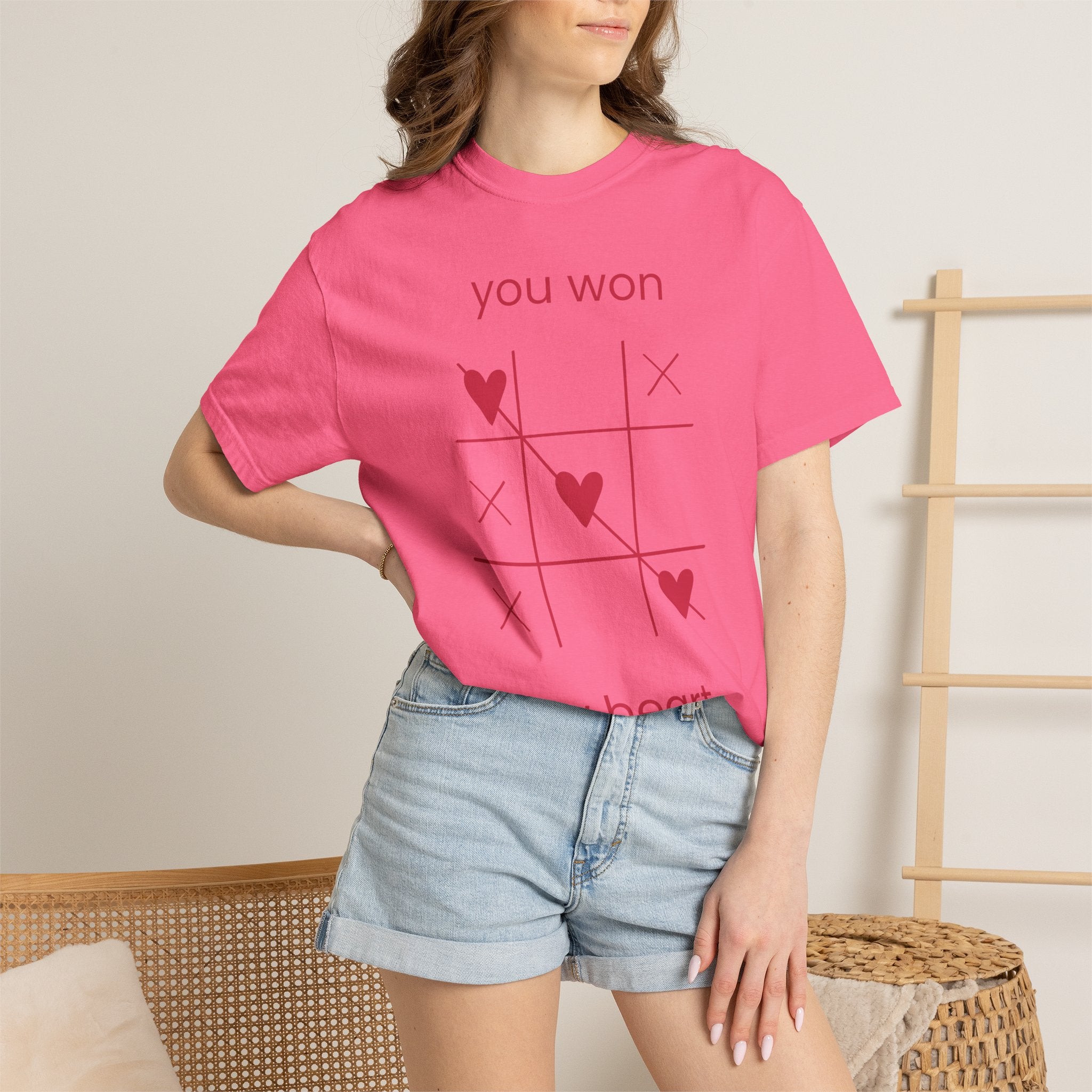 You Won My Heart T-Shirt — Tic-Tac-Toe Heart Valentine Tee