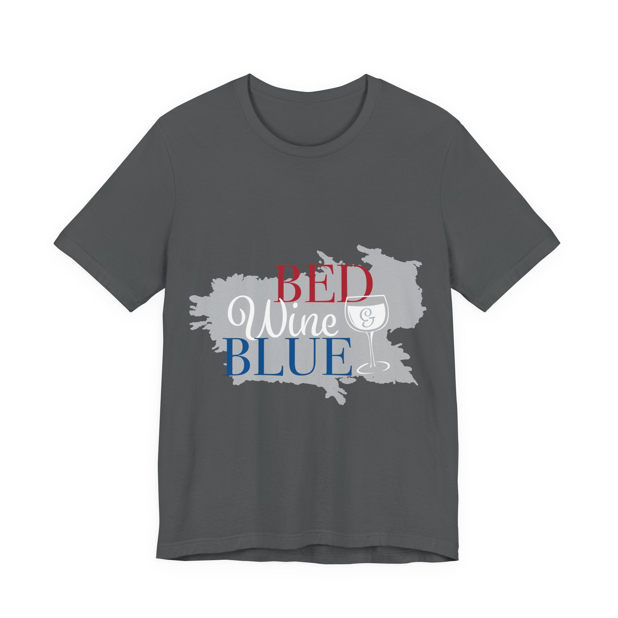 Bed Wine & Blue T-Shirt — Patriotic Red, White & Blue Wine Tee