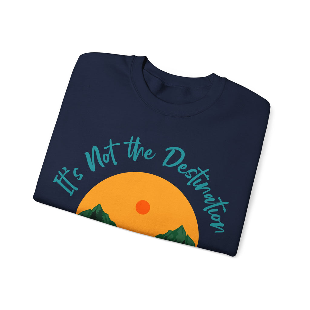 Crewneck Sweatshirt — "It's Not the Destination, It's the Journey" Retro Road Trip Design
