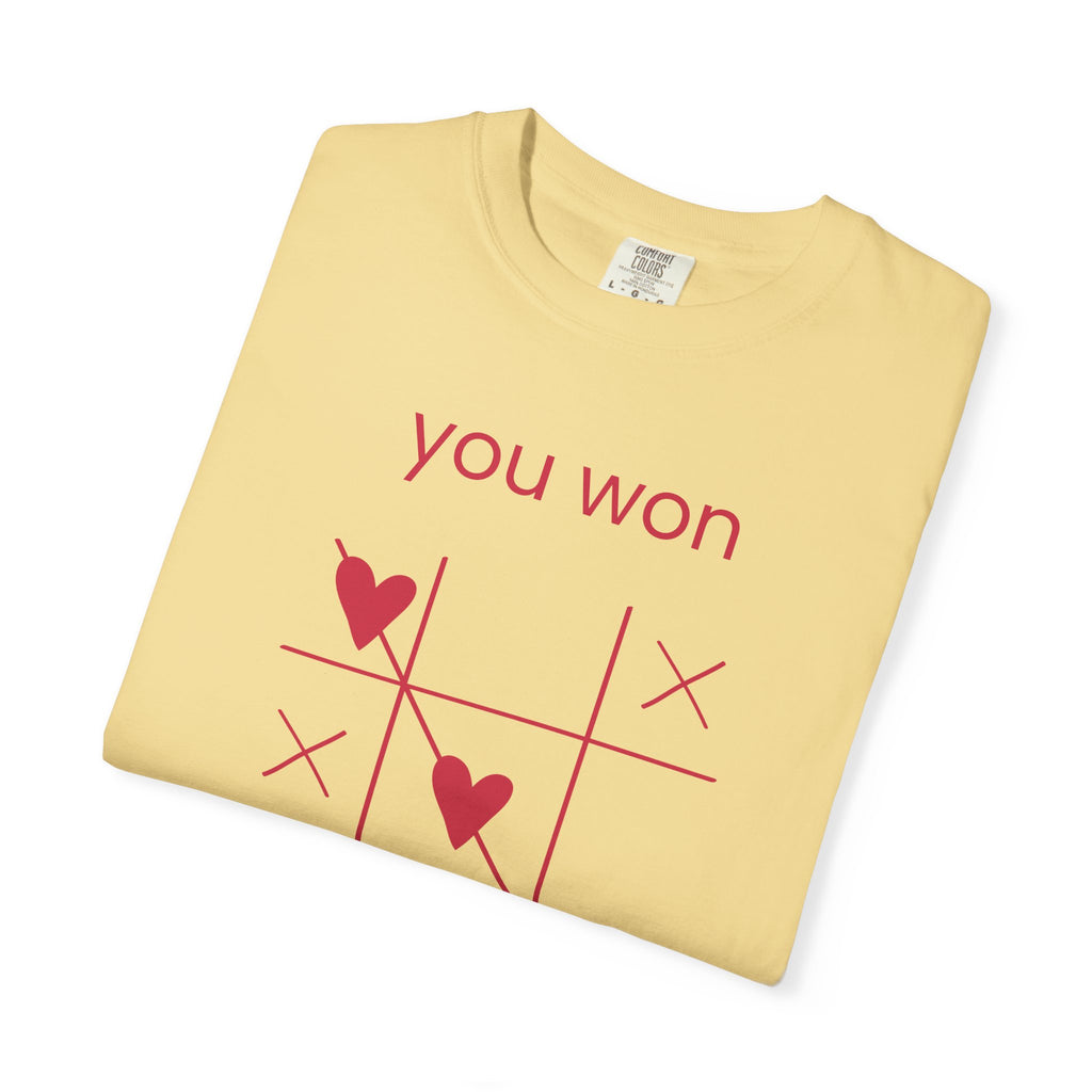 You Won My Heart T-Shirt — Tic-Tac-Toe Heart Valentine Tee