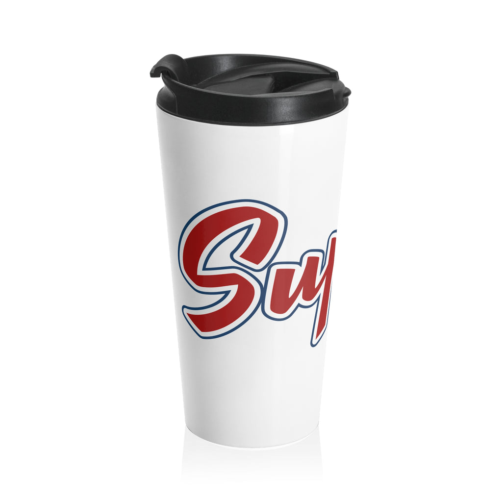 Superdad Stainless Steel Travel Mug — "Super Dad" Insulated Coffee Tumbler