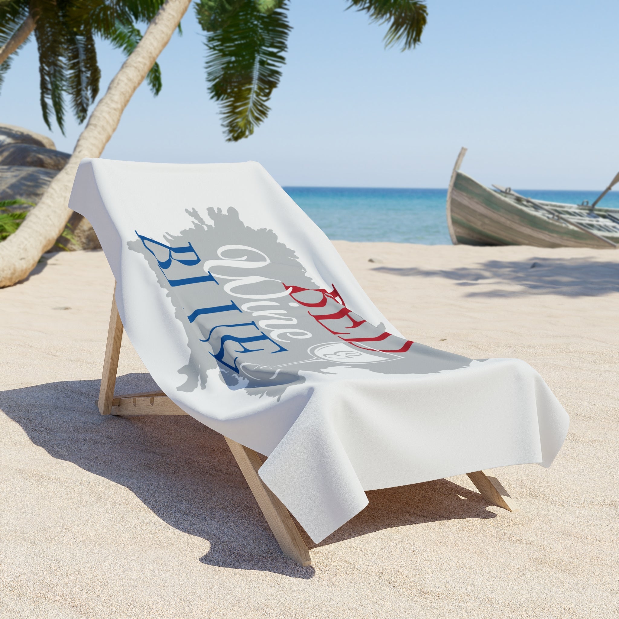 Beach Towel — "Red Wine & Blue" Patriotic Wine Beach Towel