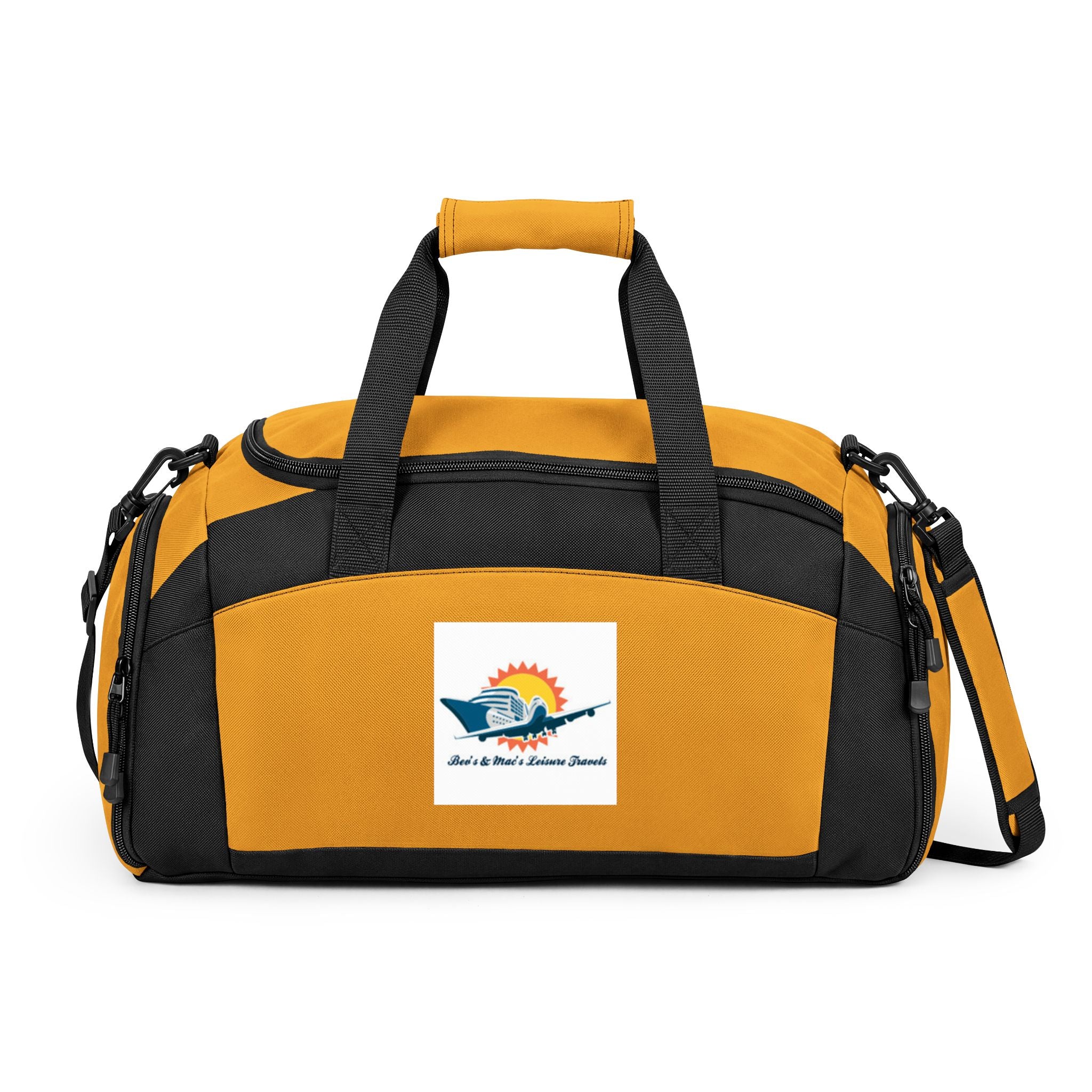 Sunset Surf Logo Gym Bag — Durable Travel & Workout Duffel
