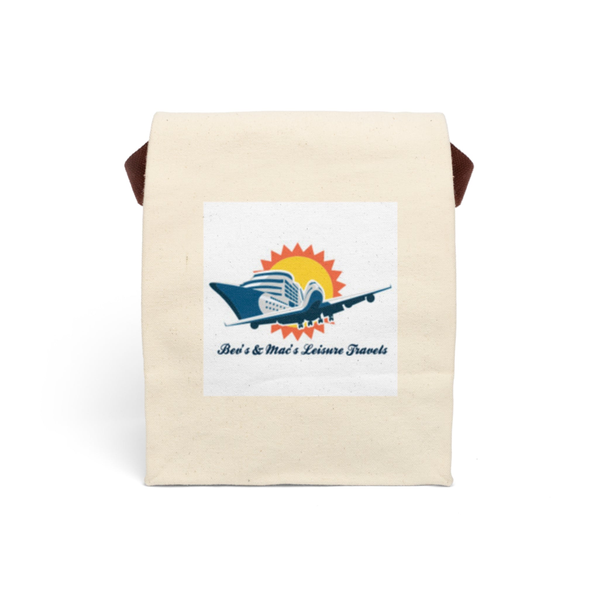 Canvas Lunch Bag — Retro Airplane Travel Logo Lunch Tote