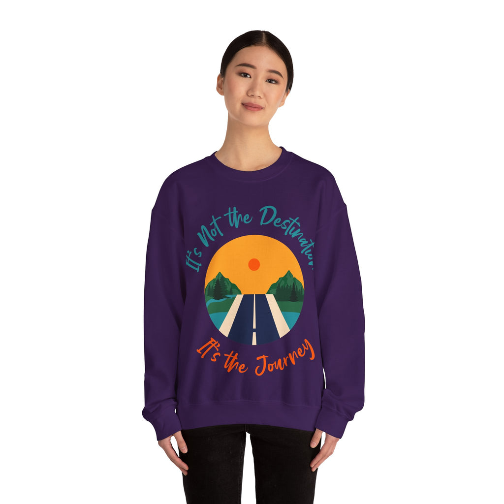 Crewneck Sweatshirt — "It's Not the Destination, It's the Journey" Retro Road Trip Design