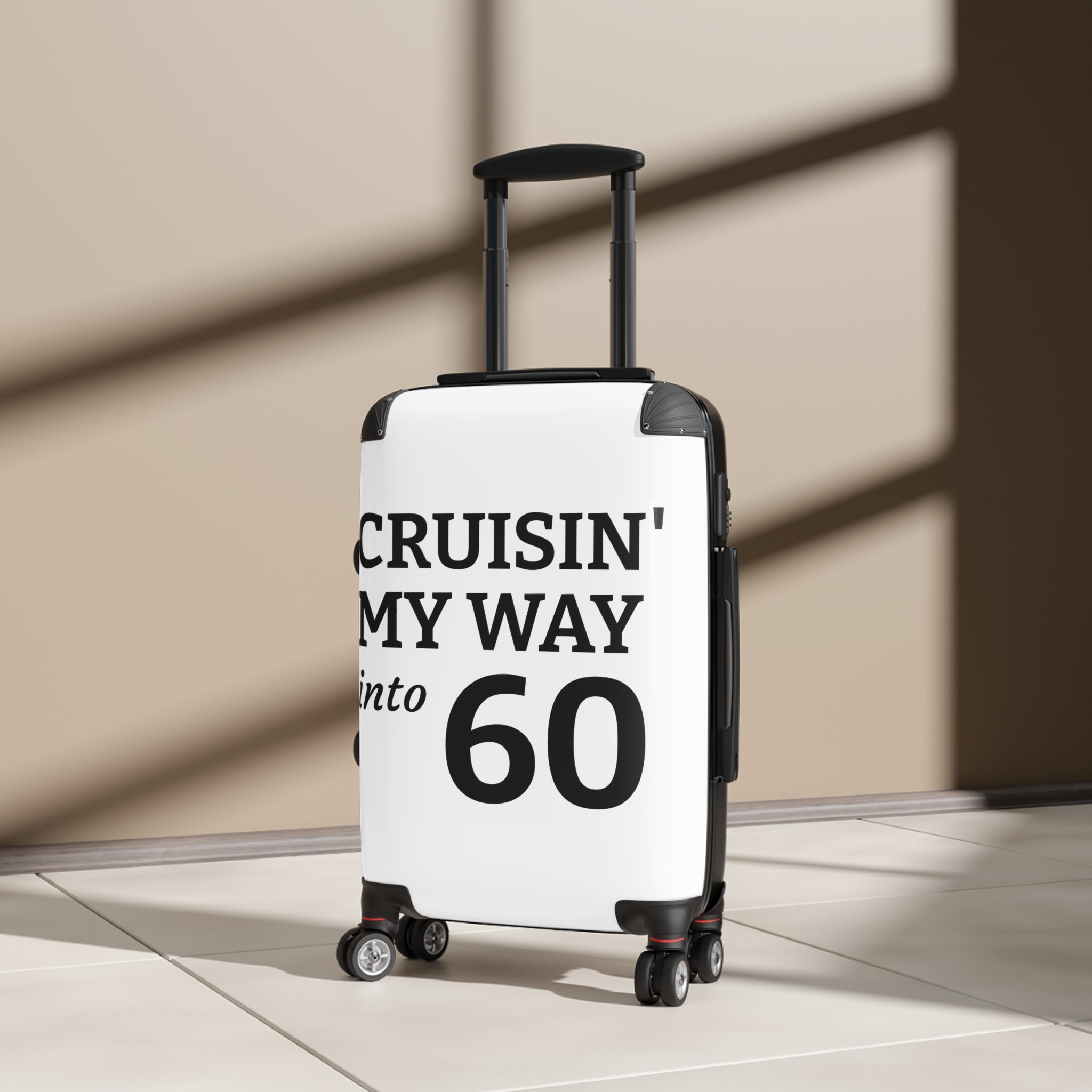 Cruisin' My Way Into 60 Suitcase — Funny 60th Birthday Travel Luggage