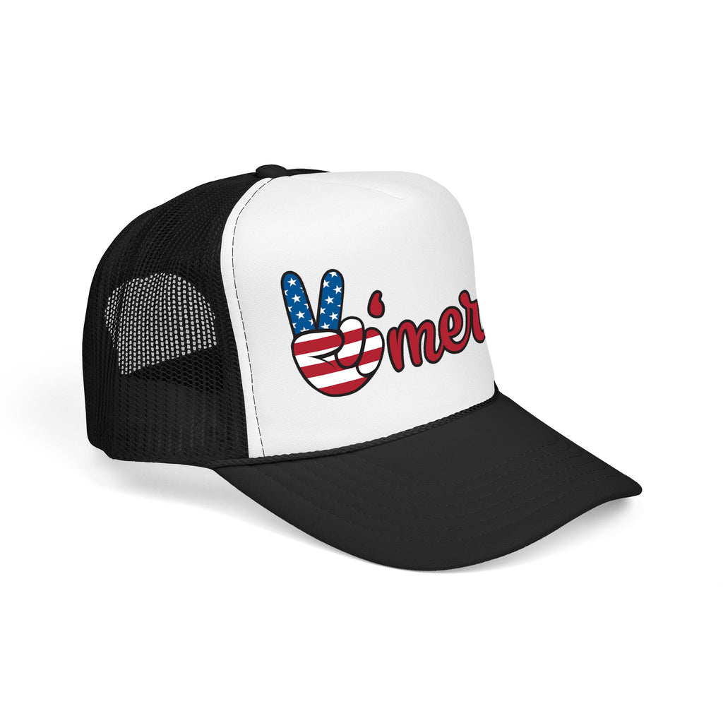 Trucker Hat — 'Merica Peace Sign USA Flag Foam Trucker Hat