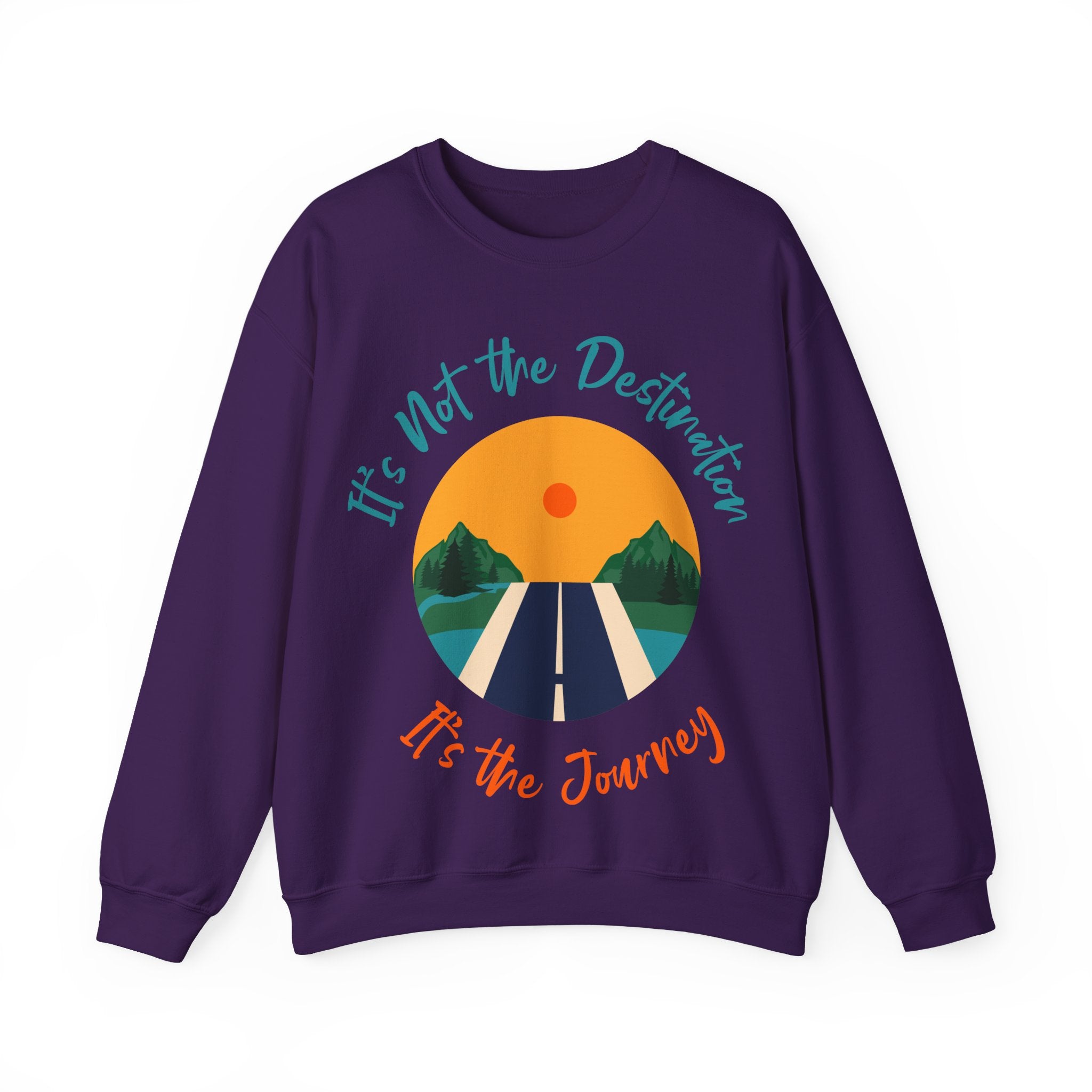 Crewneck Sweatshirt — "It's Not the Destination, It's the Journey" Retro Road Trip Design