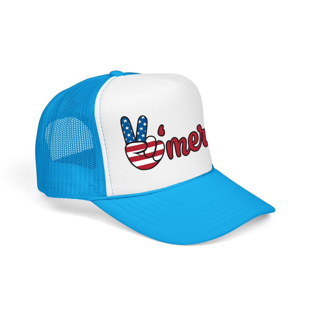 Trucker Hat — 'Merica Peace Sign USA Flag Foam Trucker Hat
