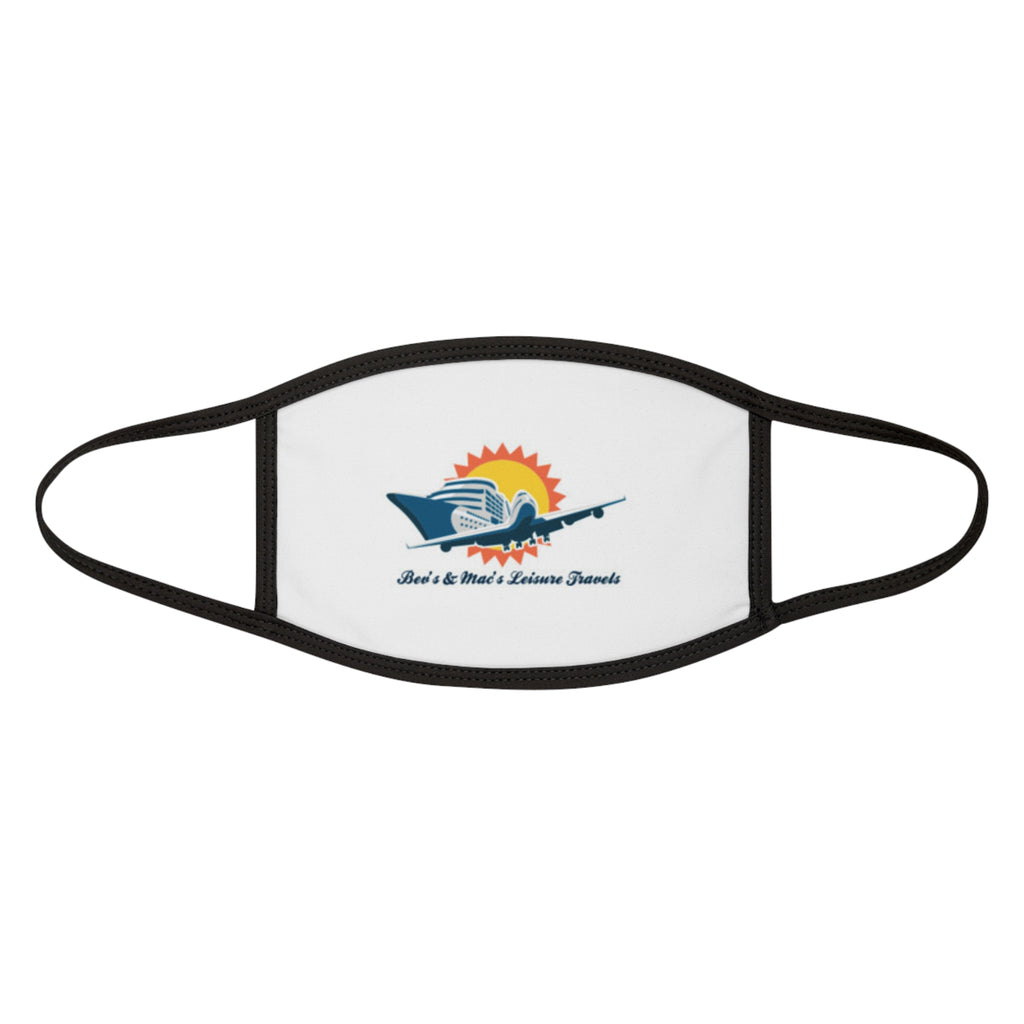 Sunset Cruise Logo Face Mask — Beach Travel Mask with Small Nautical Design