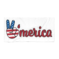 'Merica American Flag Peace Sign Beach Towel – Patriotic 4th of July Pool & Beach Towel