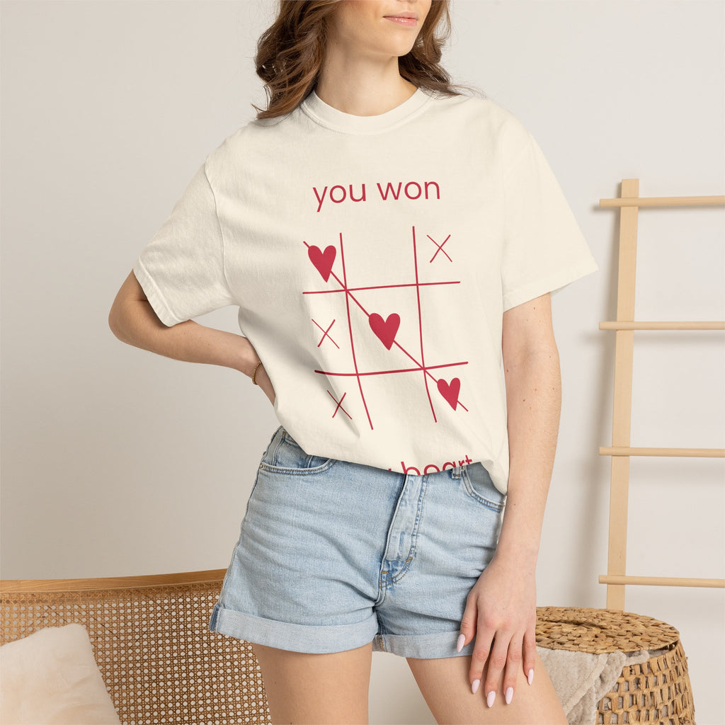 You Won My Heart T-Shirt — Tic-Tac-Toe Heart Valentine Tee