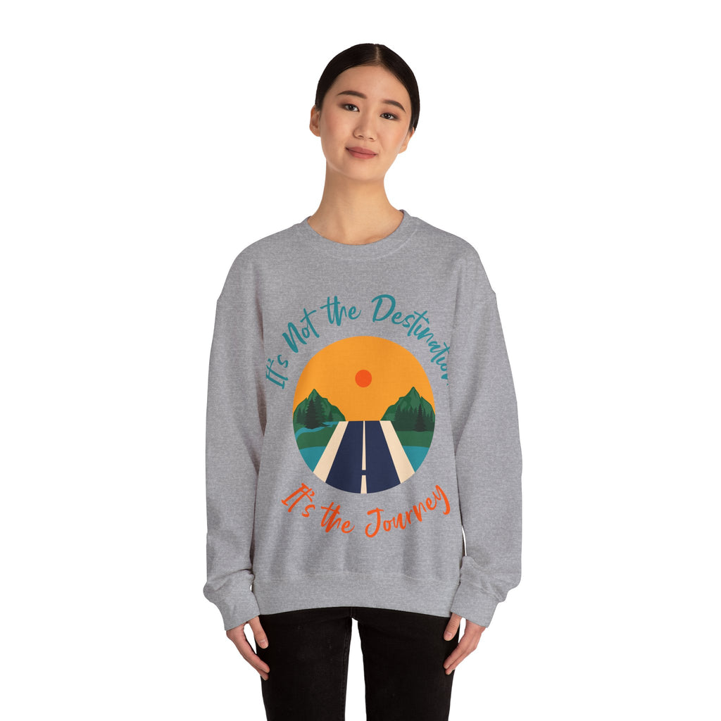 Crewneck Sweatshirt — "It's Not the Destination, It's the Journey" Retro Road Trip Design