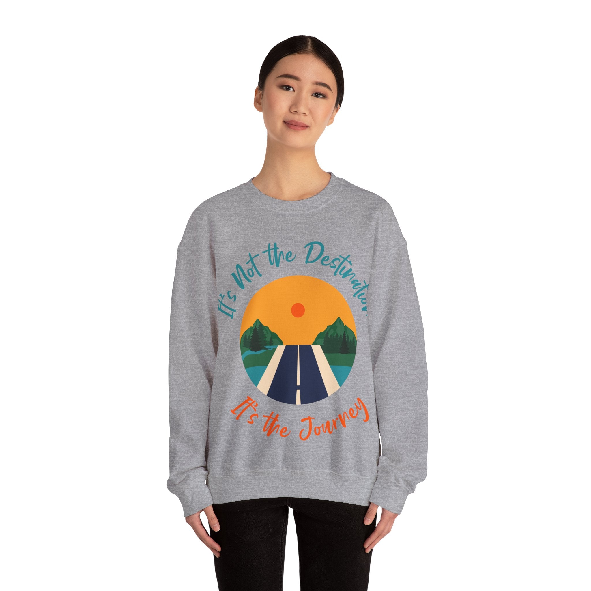 Crewneck Sweatshirt — "It's Not the Destination, It's the Journey" Retro Road Trip Design