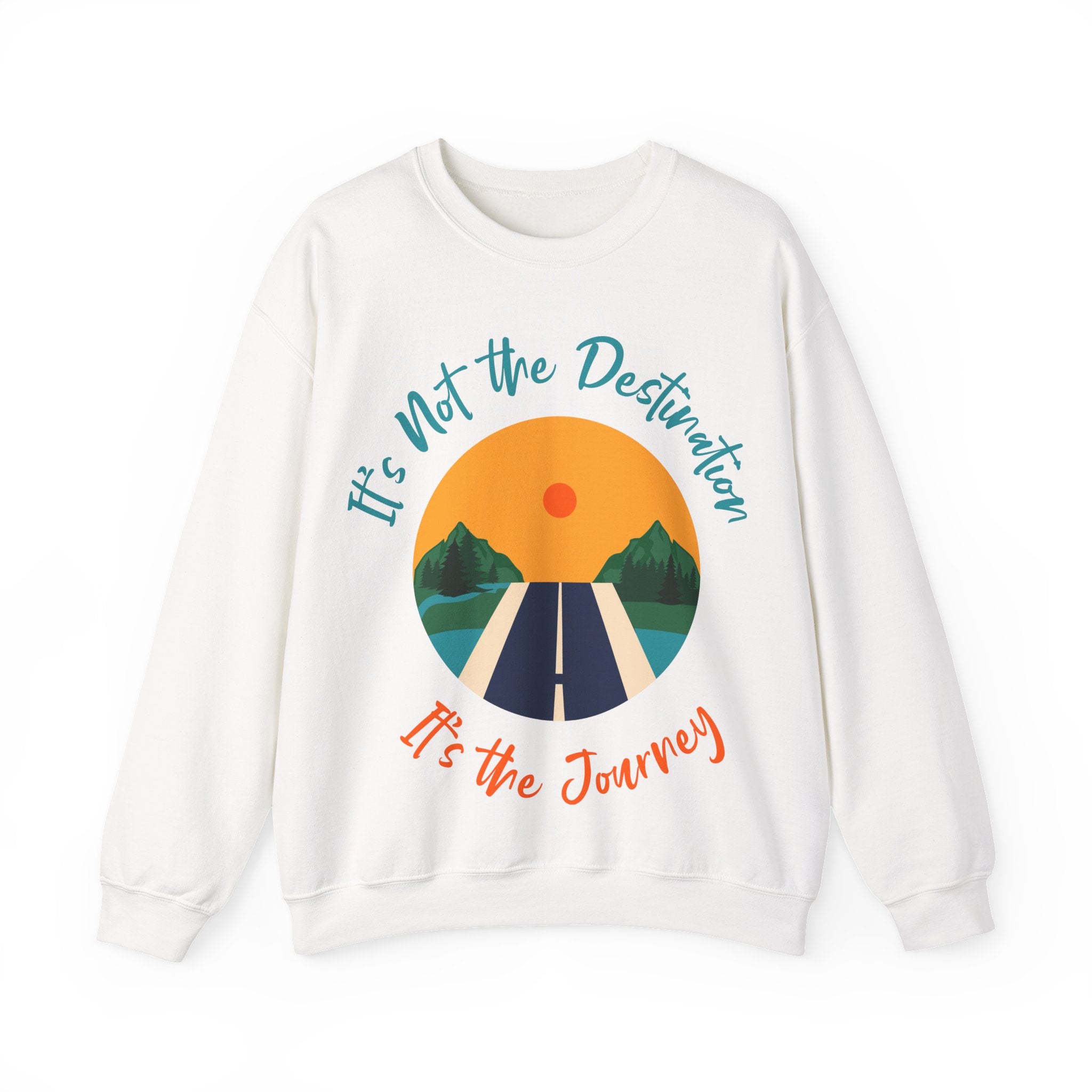 Crewneck Sweatshirt — "It's Not the Destination, It's the Journey" Retro Road Trip Design