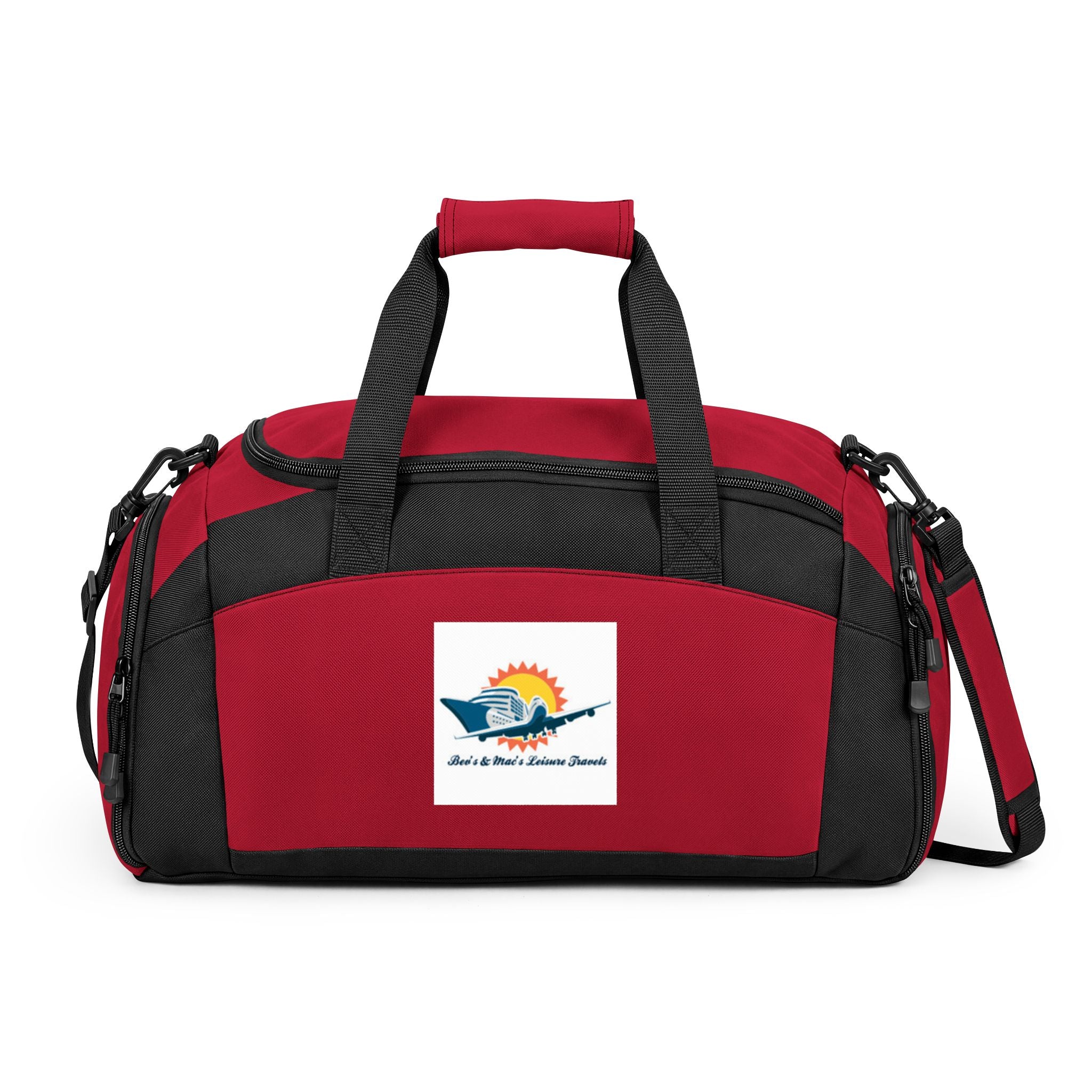 Sunset Surf Logo Gym Bag — Durable Travel & Workout Duffel