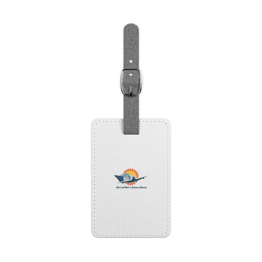 Personalized Rectangle Luggage Tag — Saffiano Polyester Travel ID with Sunset Plane Design