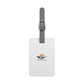 Personalized Rectangle Luggage Tag — Saffiano Polyester Travel ID with Sunset Plane Design