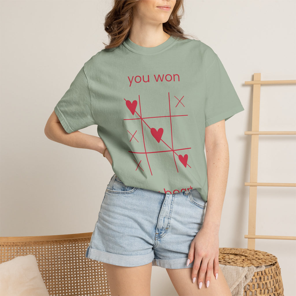 You Won My Heart T-Shirt — Tic-Tac-Toe Heart Valentine Tee
