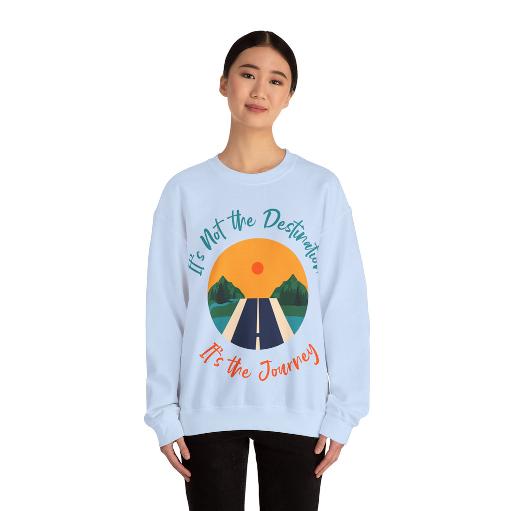 Crewneck Sweatshirt — "It's Not the Destination, It's the Journey" Retro Road Trip Design