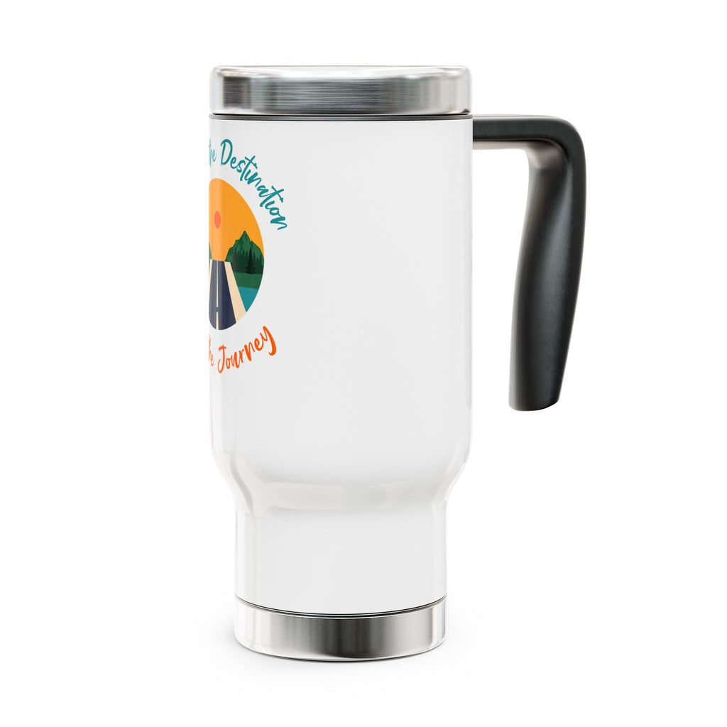 Travel Mug — 'It's Not the Destination, It's the Journey' Scenic Road Stainless Steel Tumbler (14oz)